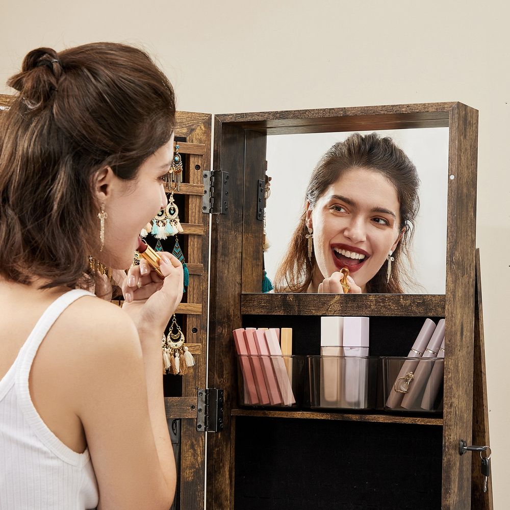 Jewelry Organizer Cabinet - Lockable - Full Length Mirror