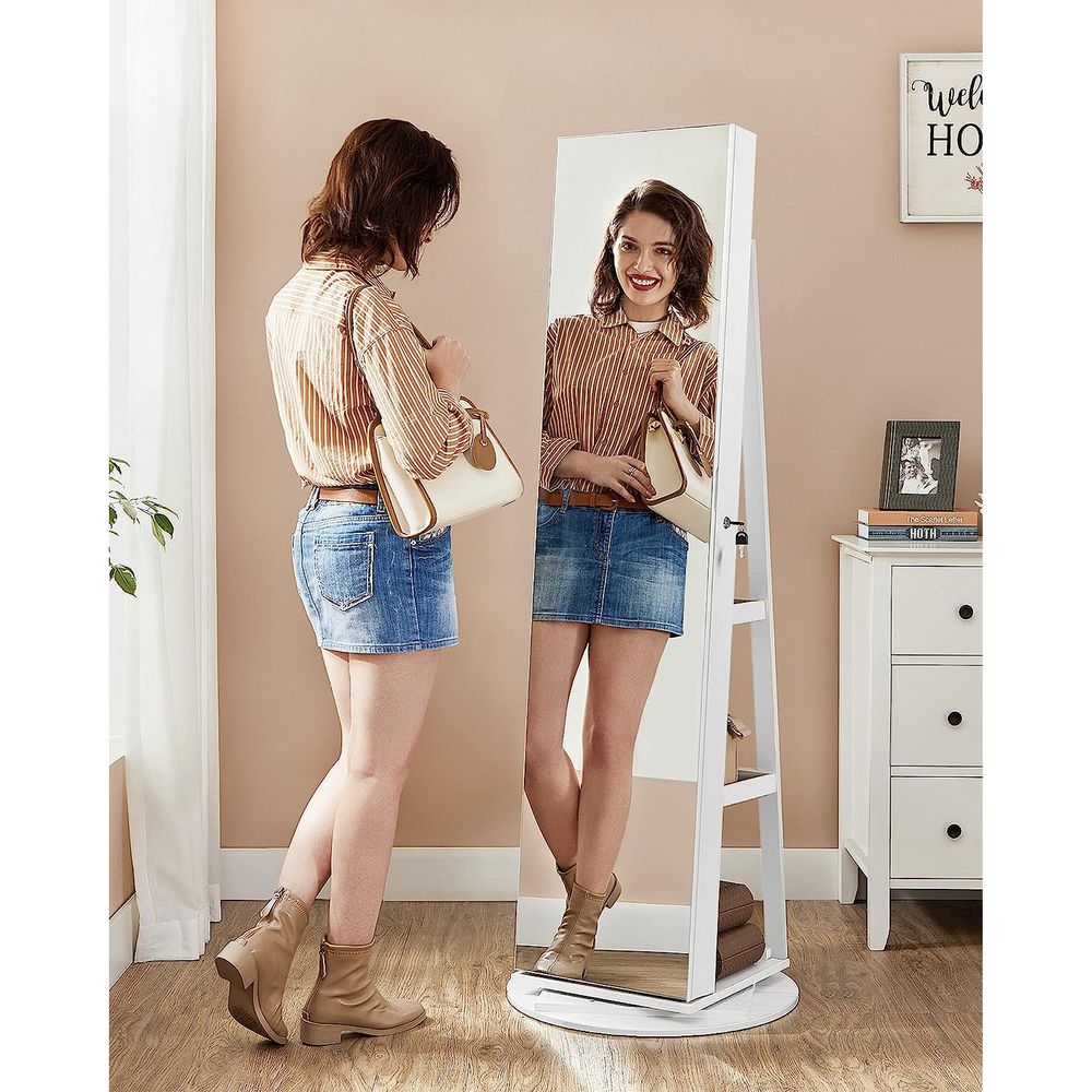 Jewelry Organizer Cabinet - Lockable - Mirror - 6 LED Lights