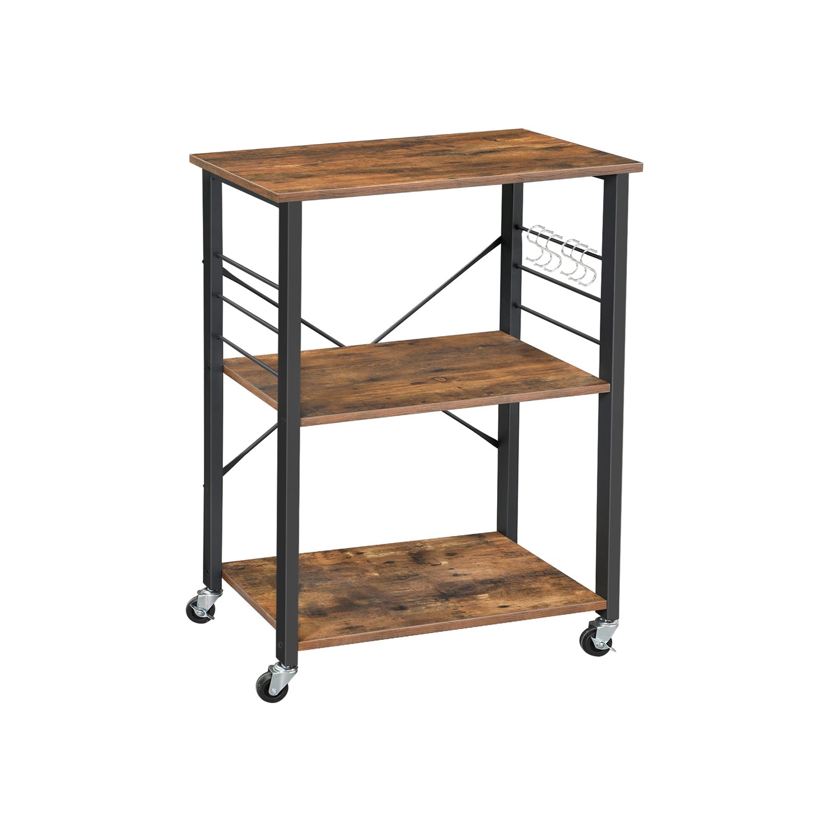 Kitchen Shelf on Wheels – 3-Tier Storage – Rolling Utility Cart