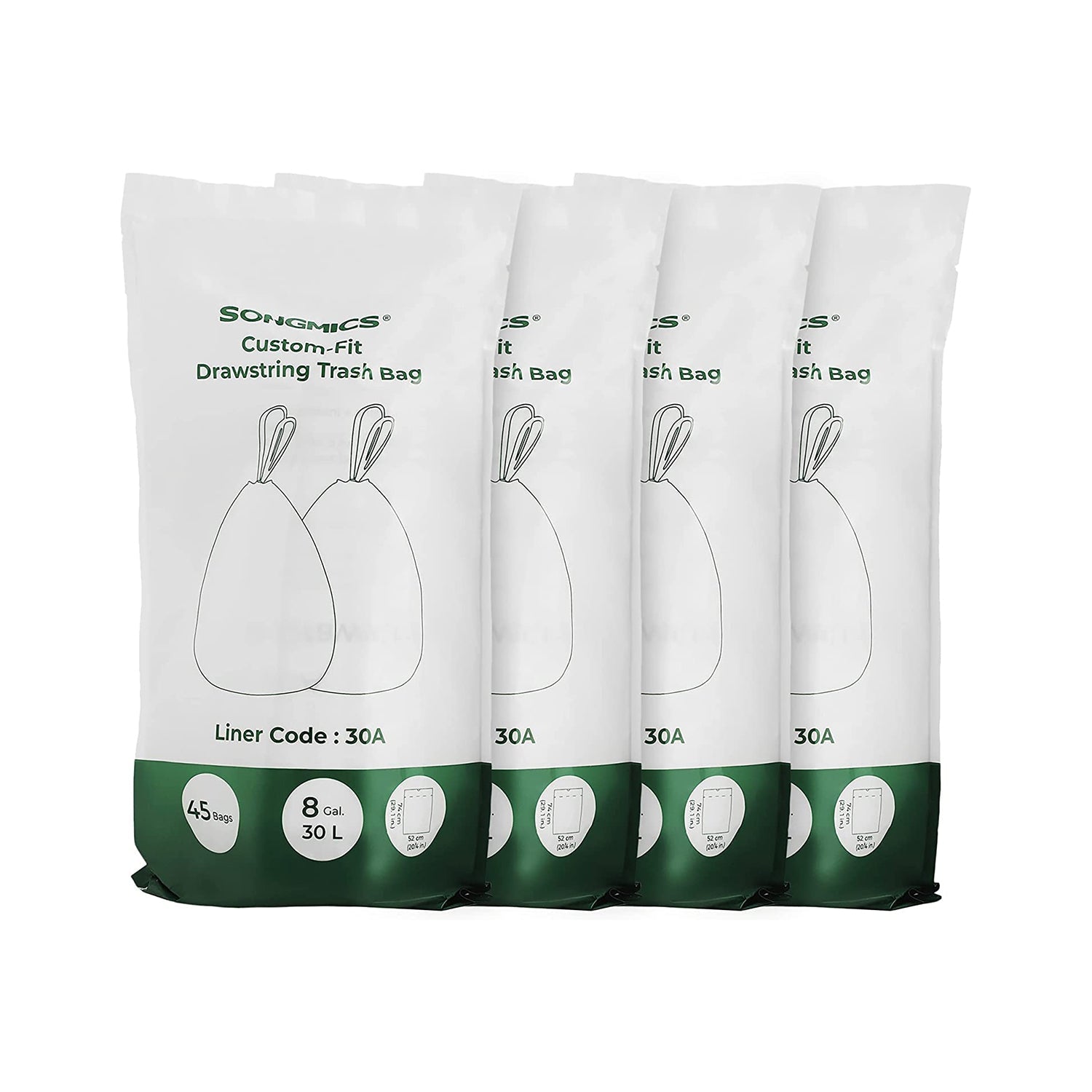 Trash Bags - For 8 Gallon Trash Cans - 30L Size