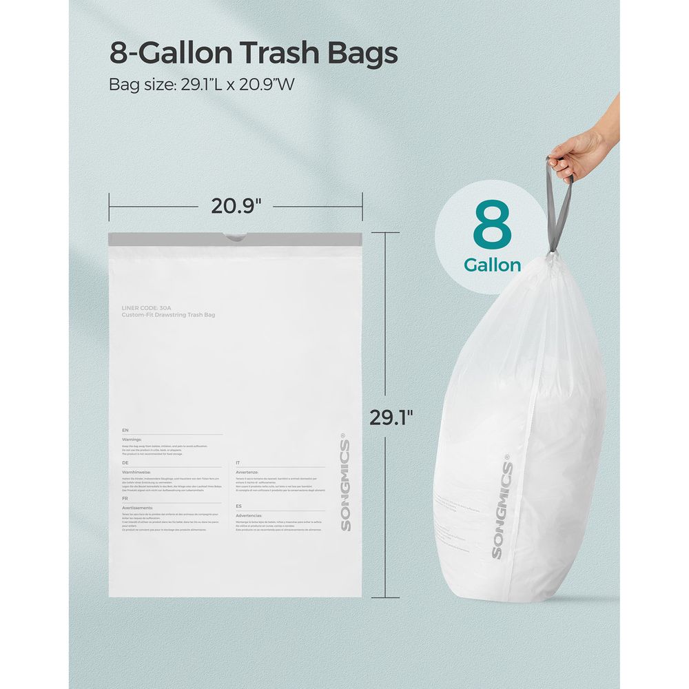 Trash Bags - For 8 Gallon Trash Cans - 30L Size