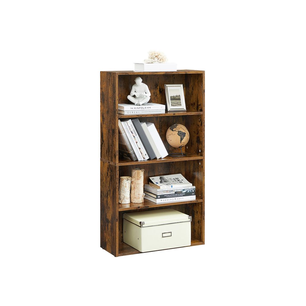 Bookcase - 4 Tier Open - Adjustable Storage Shelves