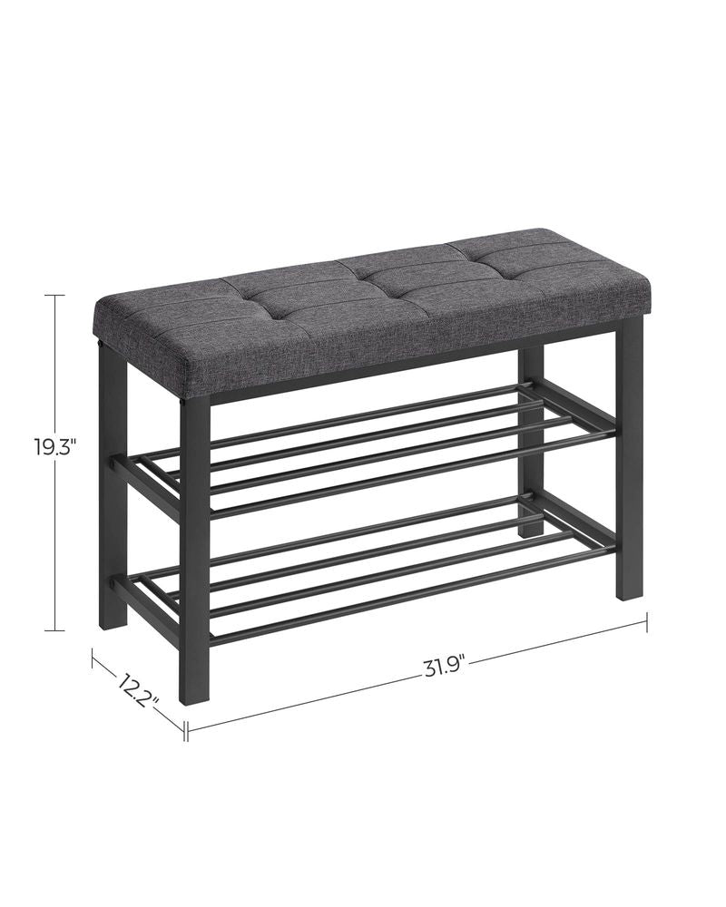 Shoe Bench With Cushion - Entryway Shoe Storage Seating
