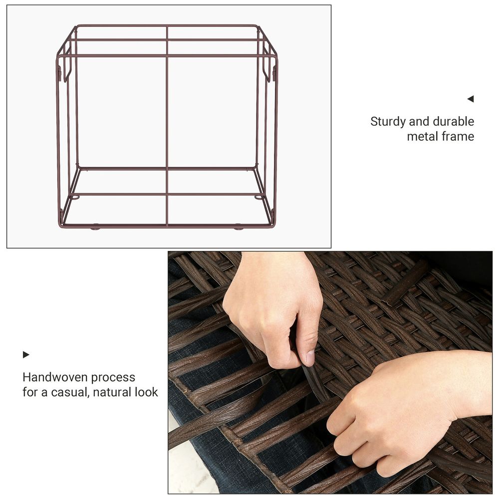 Laundry Basket With Lid - Synthetic Rattan - 23.8 Gallon