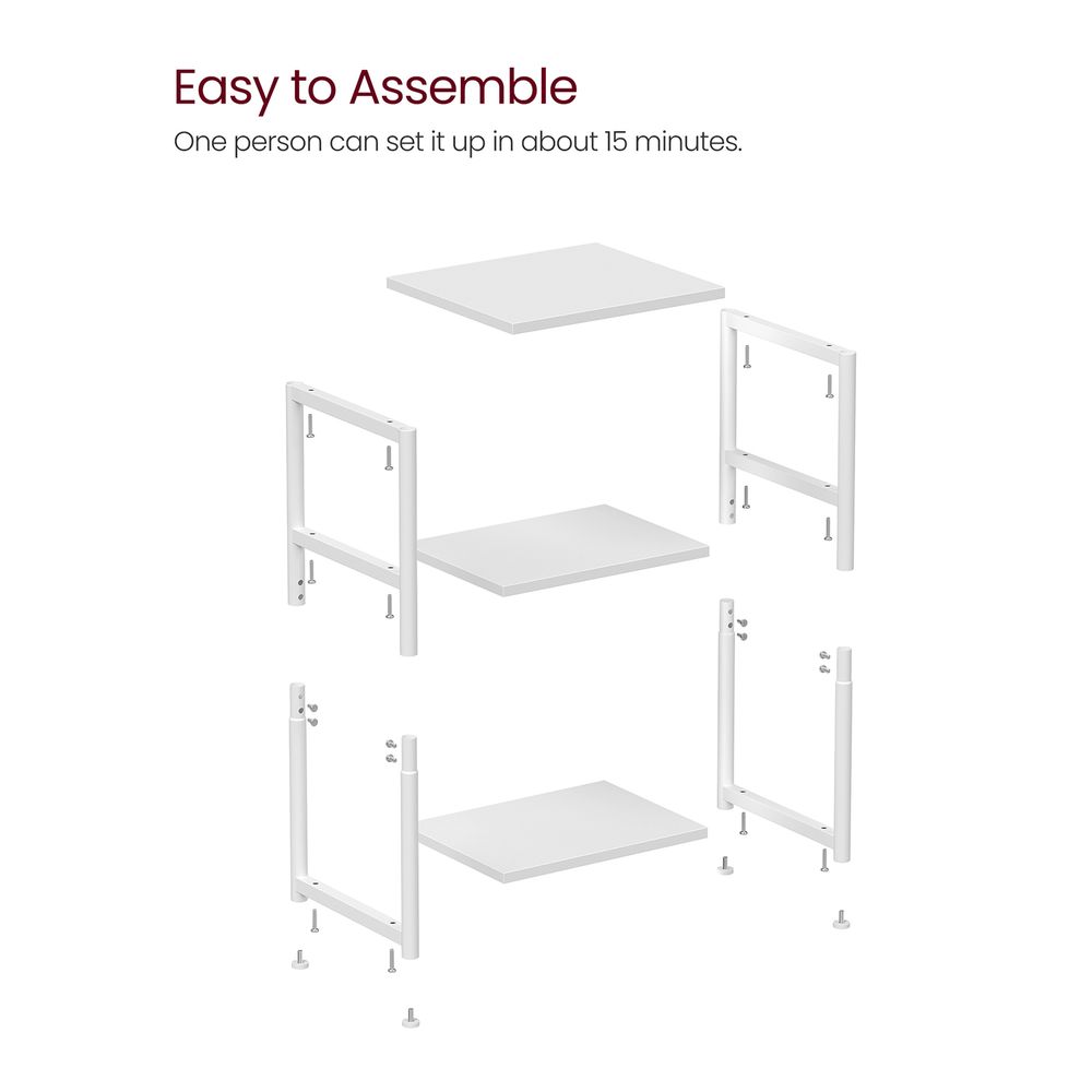 Small End Table With 3 Tiers – Industrial Design – Slim Space-Saving Table