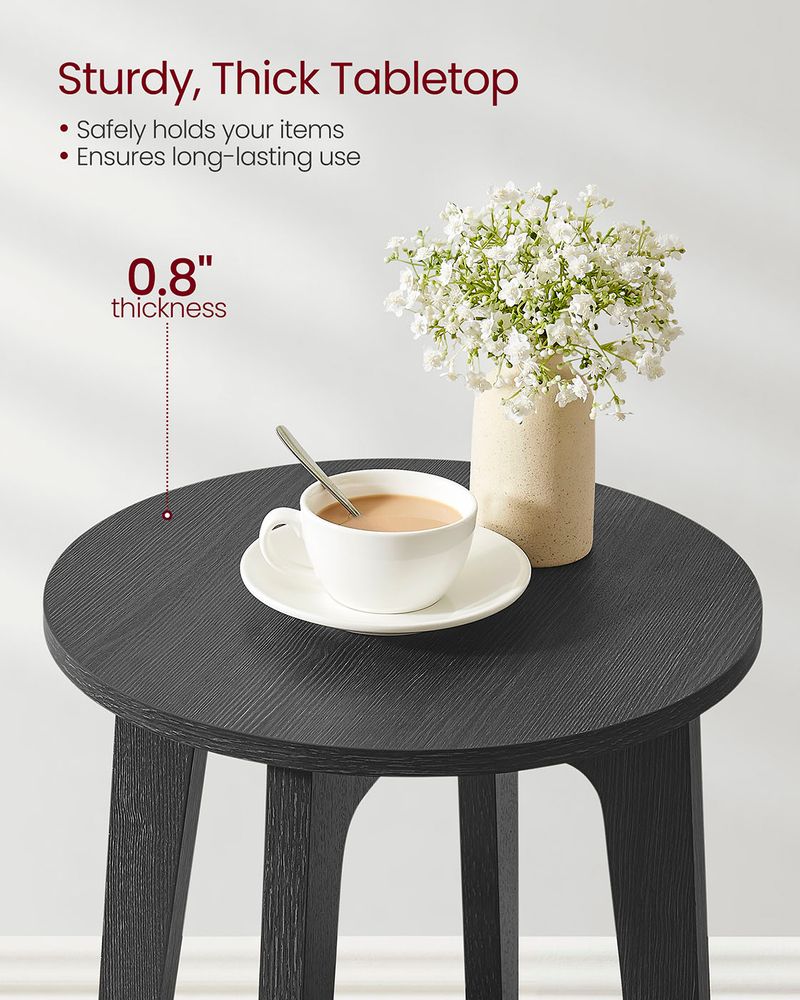 Small Round End Table – Lower Shelf – Space-Saving Side Table