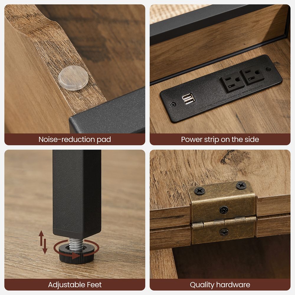 End Tables Set With USB Ports And Outlets - Power Storage