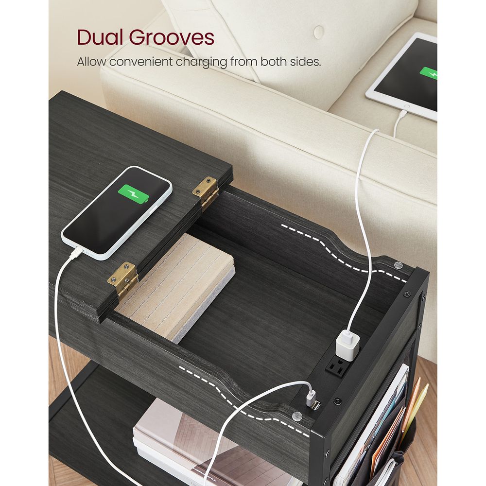 End Tables Set With USB Ports And Outlets - Power Storage