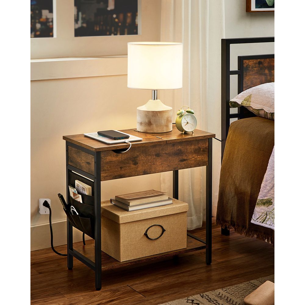 End Tables Set With USB Ports And Outlets - Power Storage