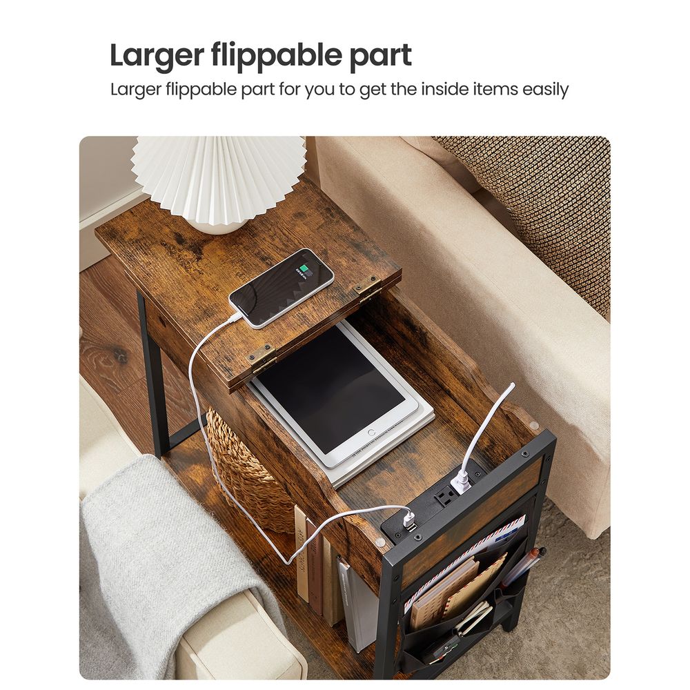 End Tables Set With USB Ports And Outlets - Power Storage