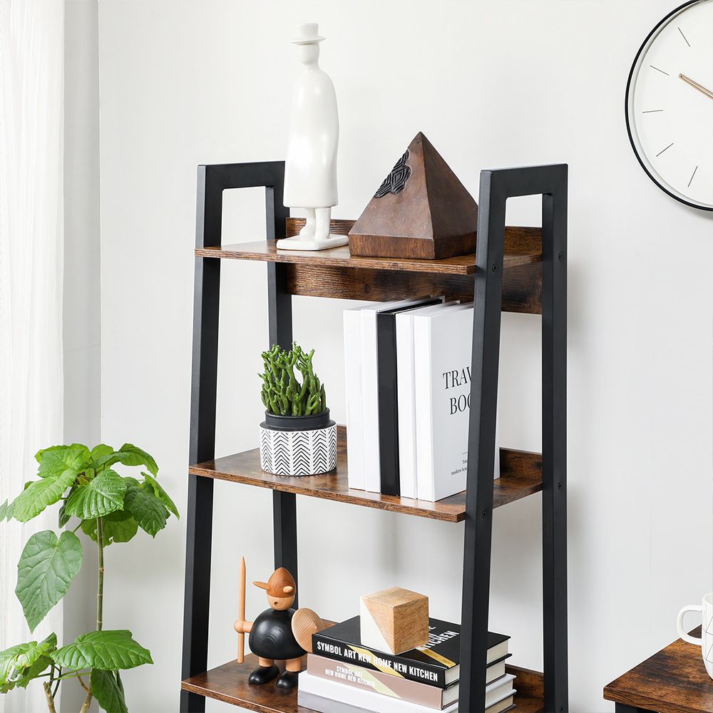 Ladder Shelf - 4 Tier Slim - Metal Frame Storage Shelf