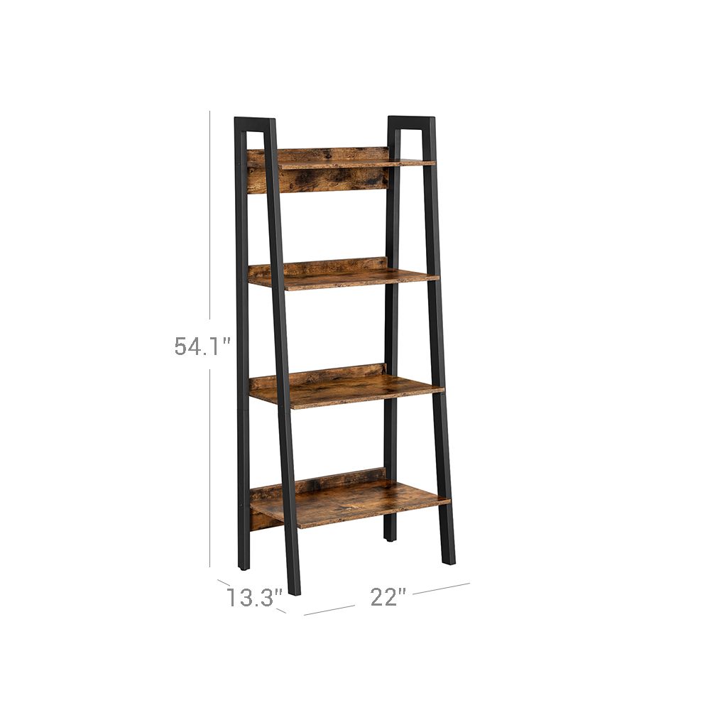 Ladder Shelf - 4 Tier Slim - Metal Frame Storage Shelf