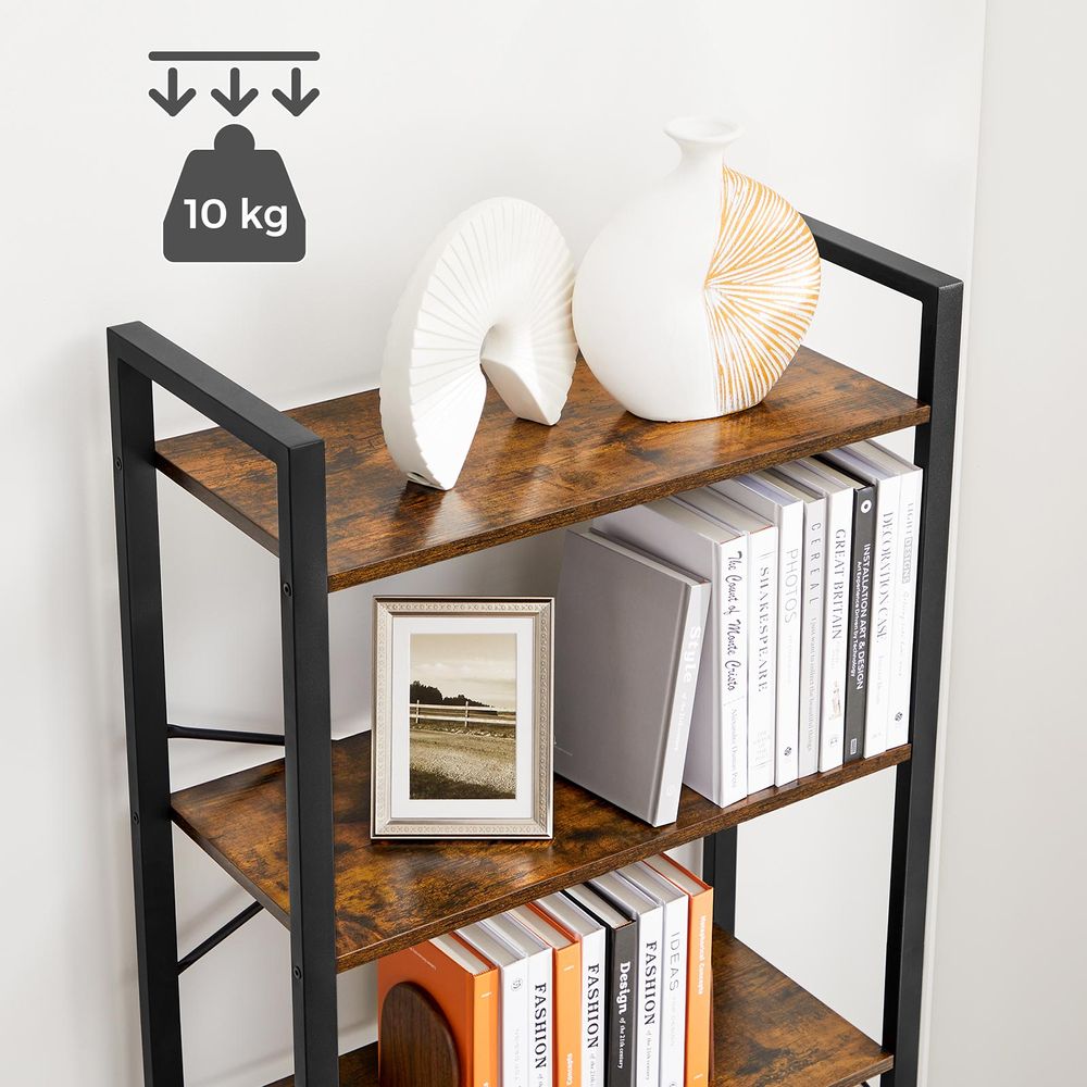 Bookshelf - Industrial 6 Tier - Steel Frame Tall Storage Shelf