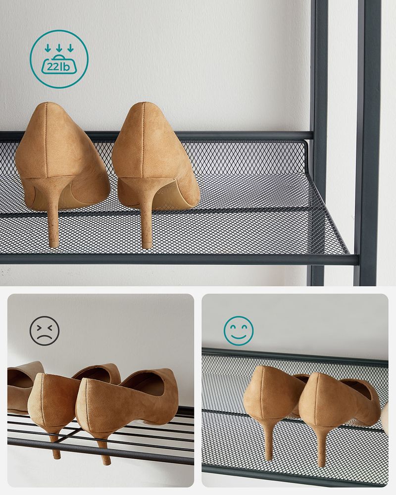 Shoe Organizer Rack - 12 Tier Metal - Large Capacity Storage