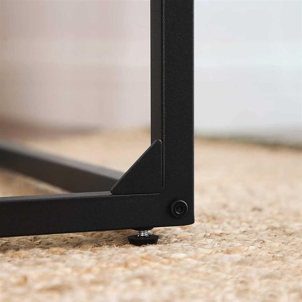 C-Shaped End Table – Sofa & Couch Laptop Table – Rustic Style