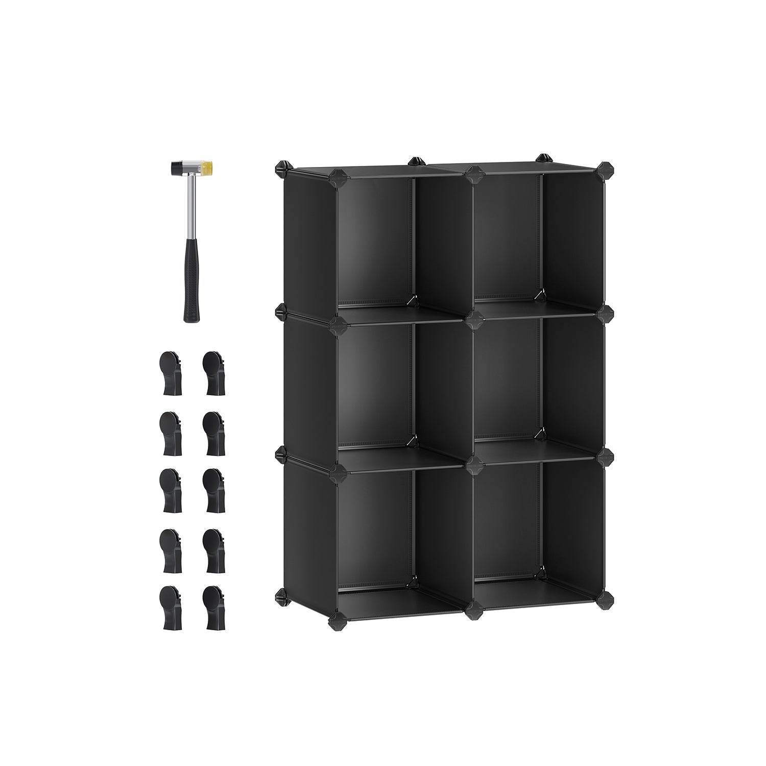Cube Storage Organizer - 6 Cubes With Feet - Modular Design