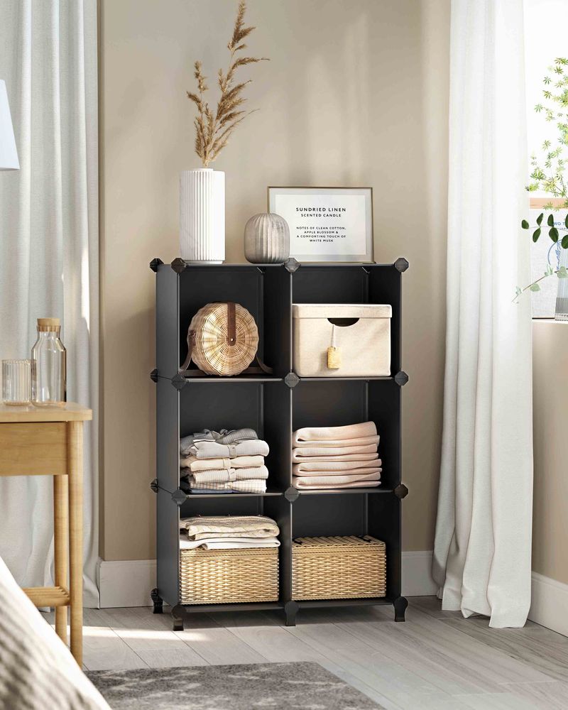 Cube Storage Organizer - 6 Cubes With Feet - Modular Design