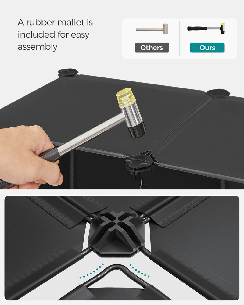 Cube Storage Organizer - 6 Cubes With Feet - Modular Design