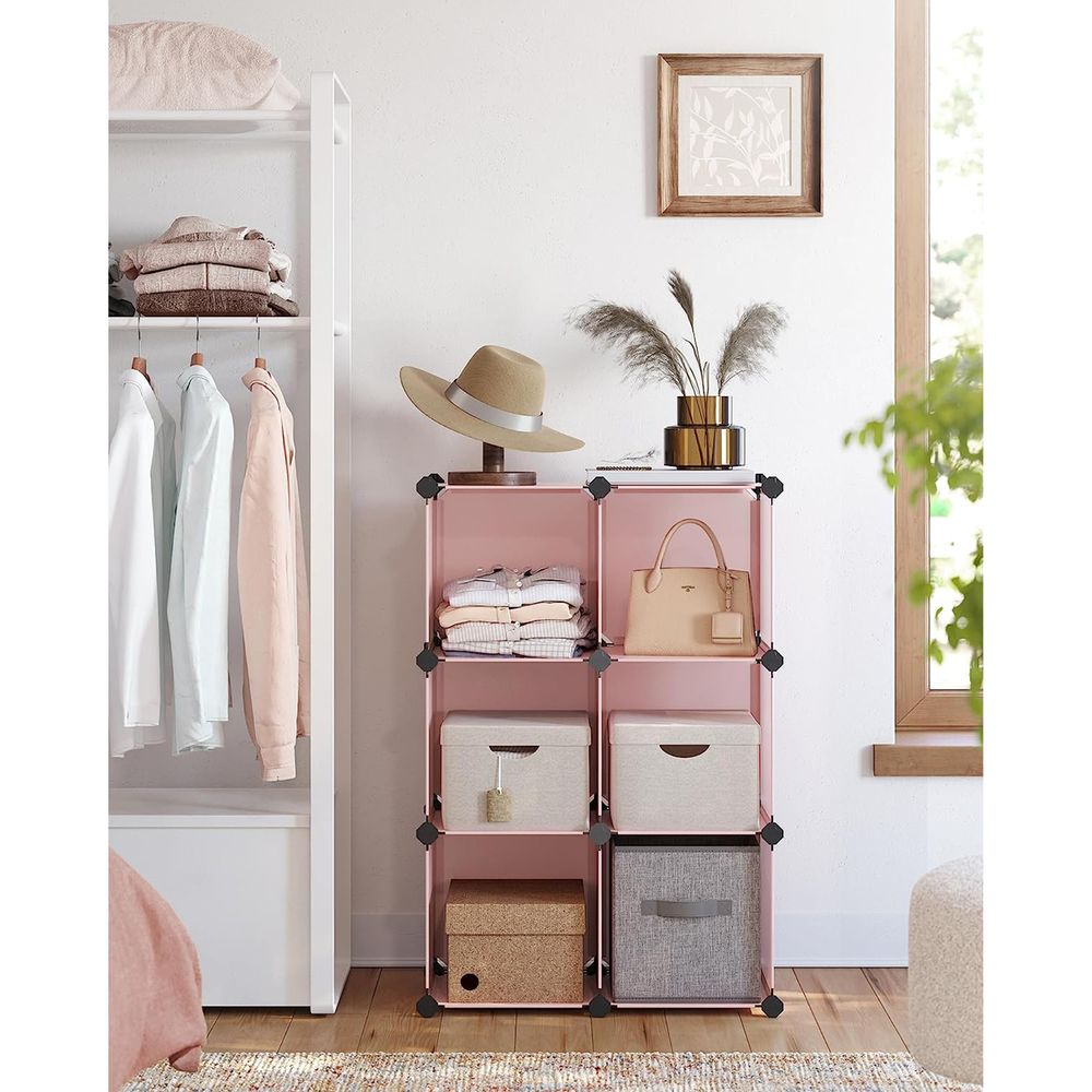 Cube Storage Organizer - 6 Cubes With Feet - Modular Design