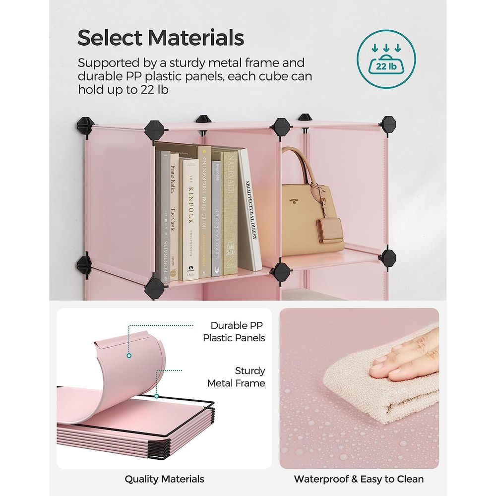 Cube Storage Organizer - 6 Cubes With Feet - Modular Design