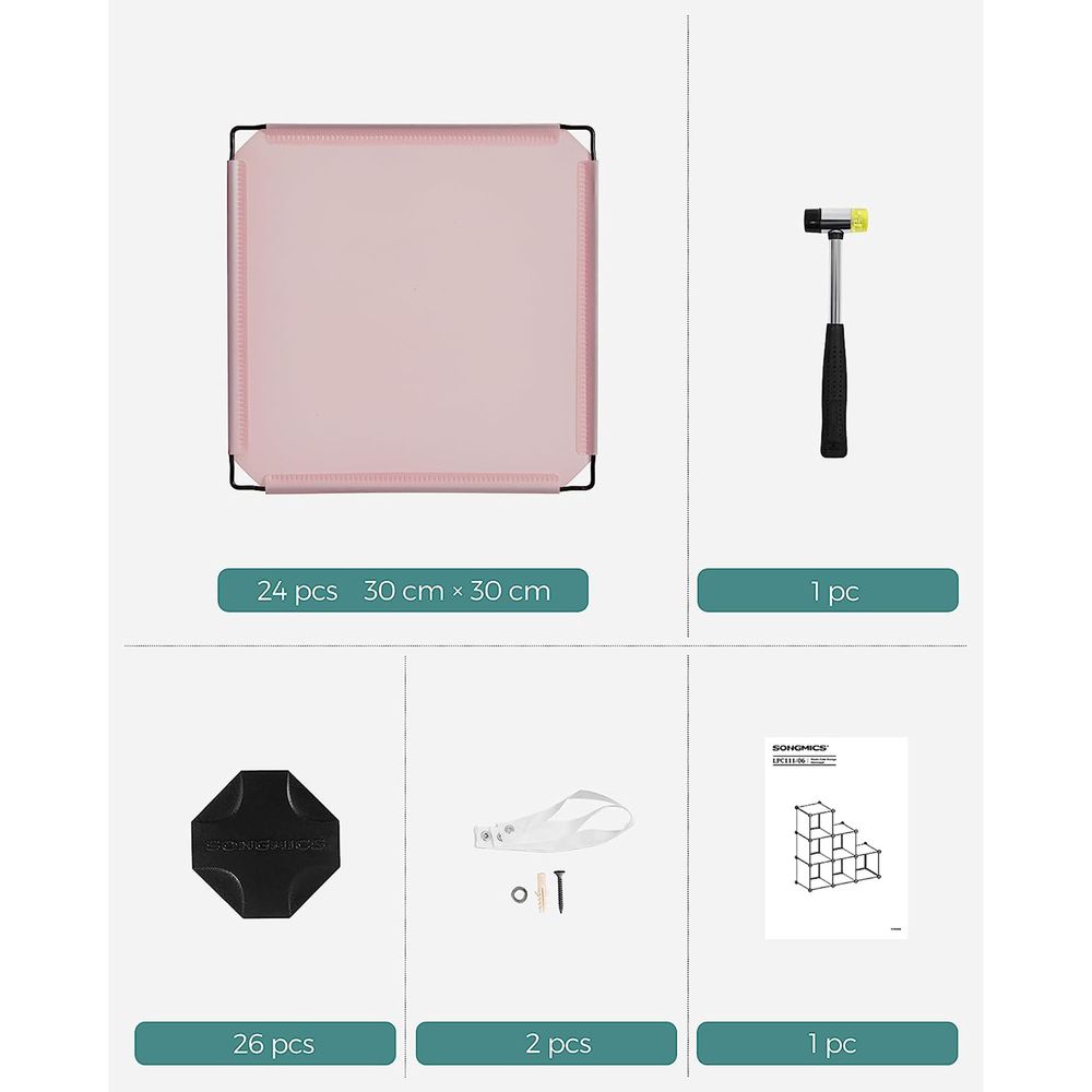 Cube Storage Organizer - 6 Cubes With Feet - Modular Design