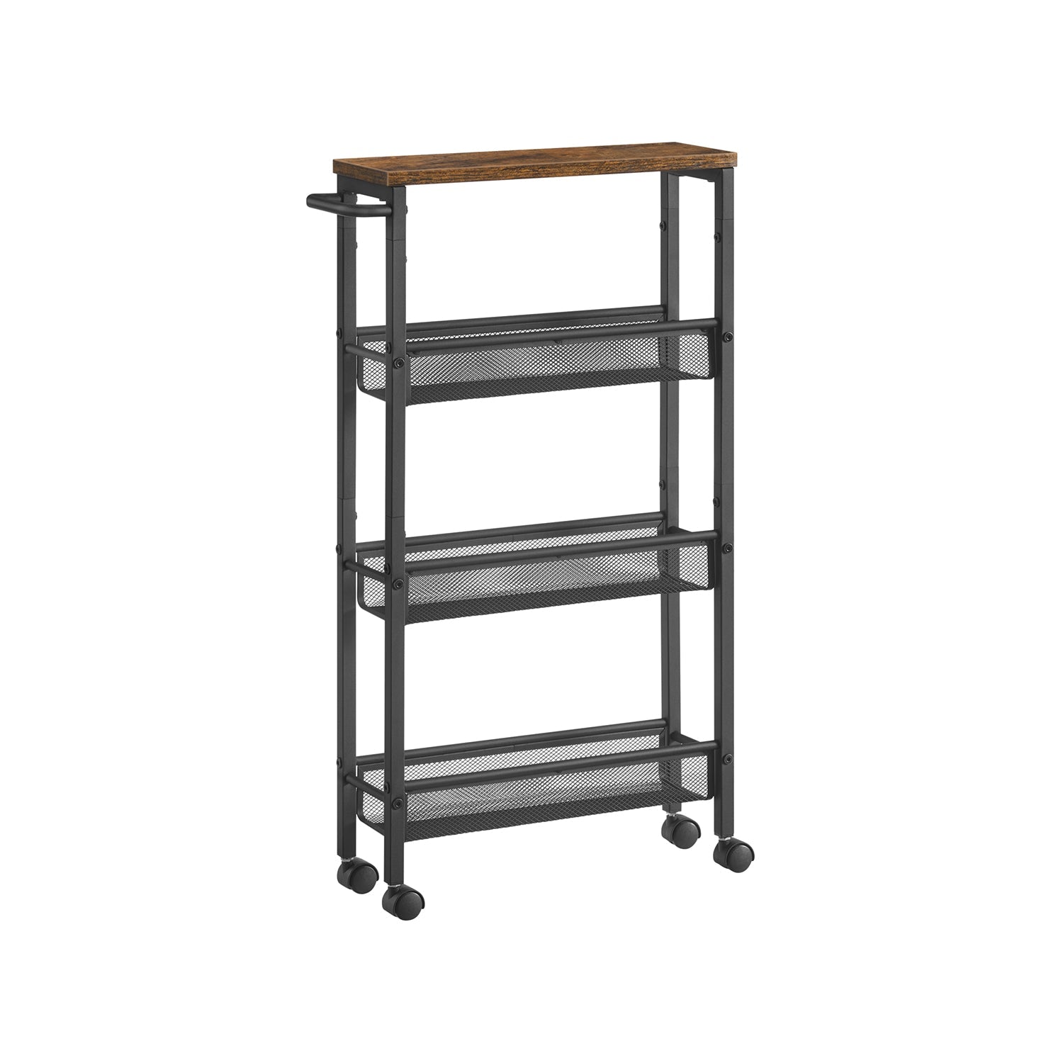 Rolling Storage Cart - 4 Or 5 Tier - Slim With Wheels