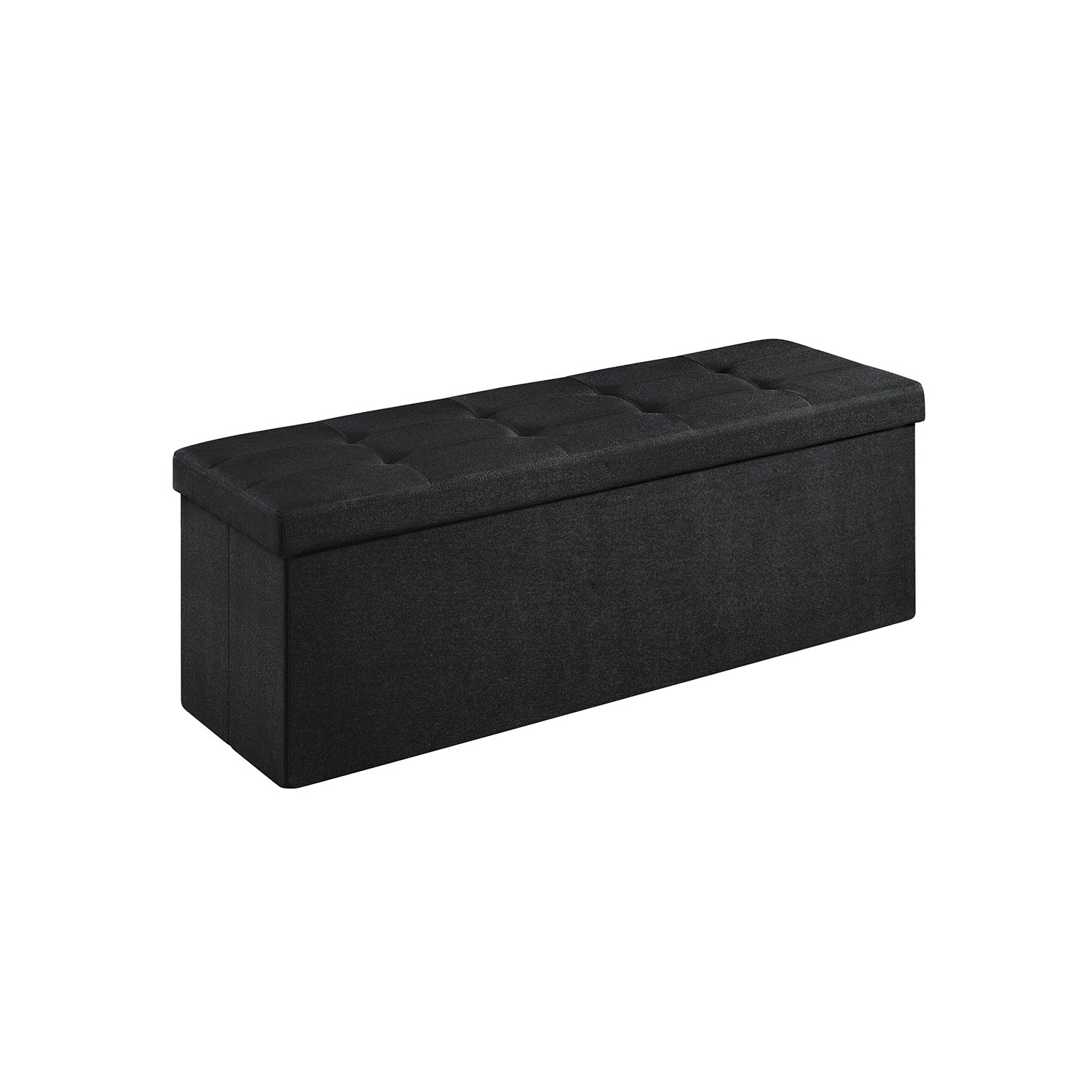 Folding Storage Ottoman Bench – Linen Fabric – 43 Inch Seating Box