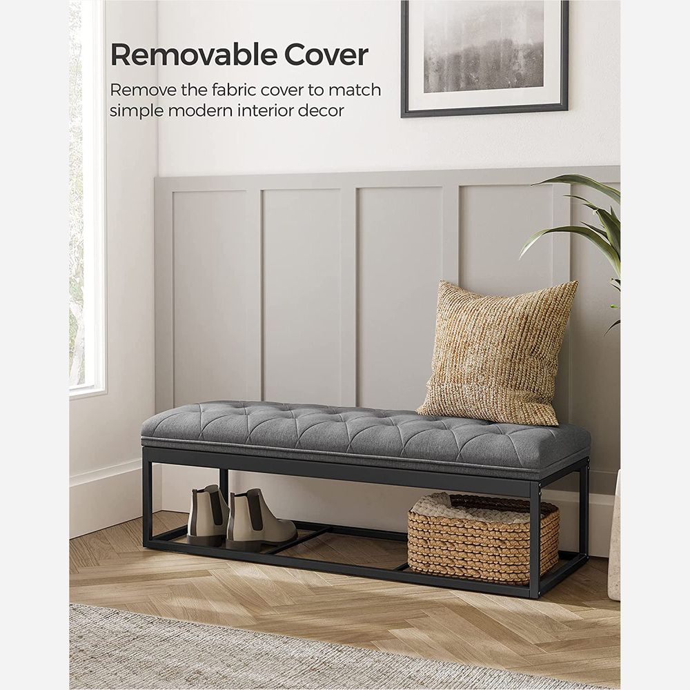 Storage Ottoman Bench With Legs - 660 lb Load - Large Capacity
