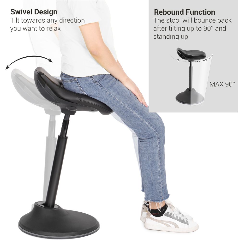 Ergonomic Standing Desk Chair - Height Adjustable Sit Stand Stool
