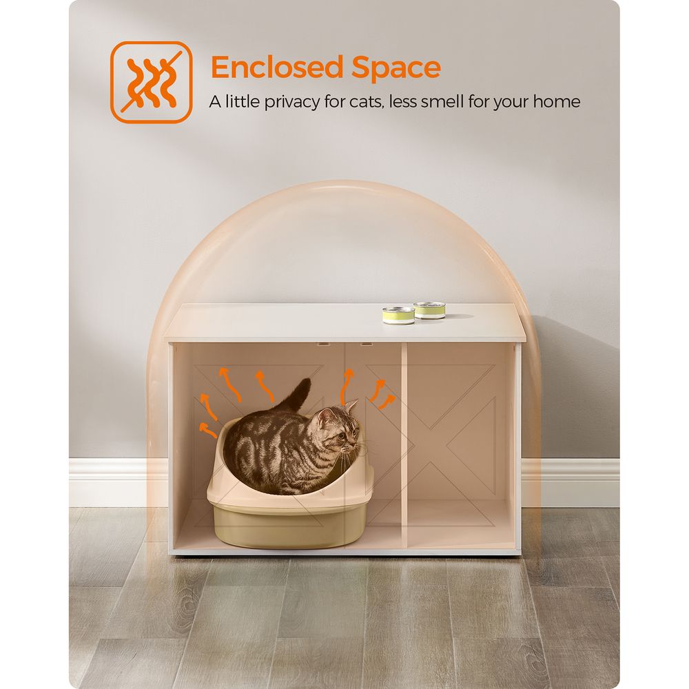 Cat Litter Box Enclosure – Removable Divider – Furniture Cabinet