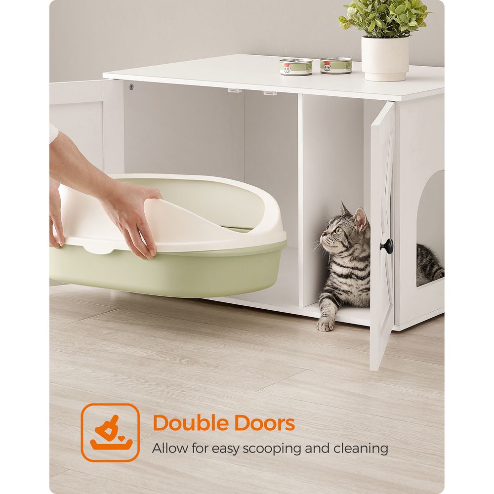 Cat Litter Box Enclosure – Removable Divider – Furniture Cabinet