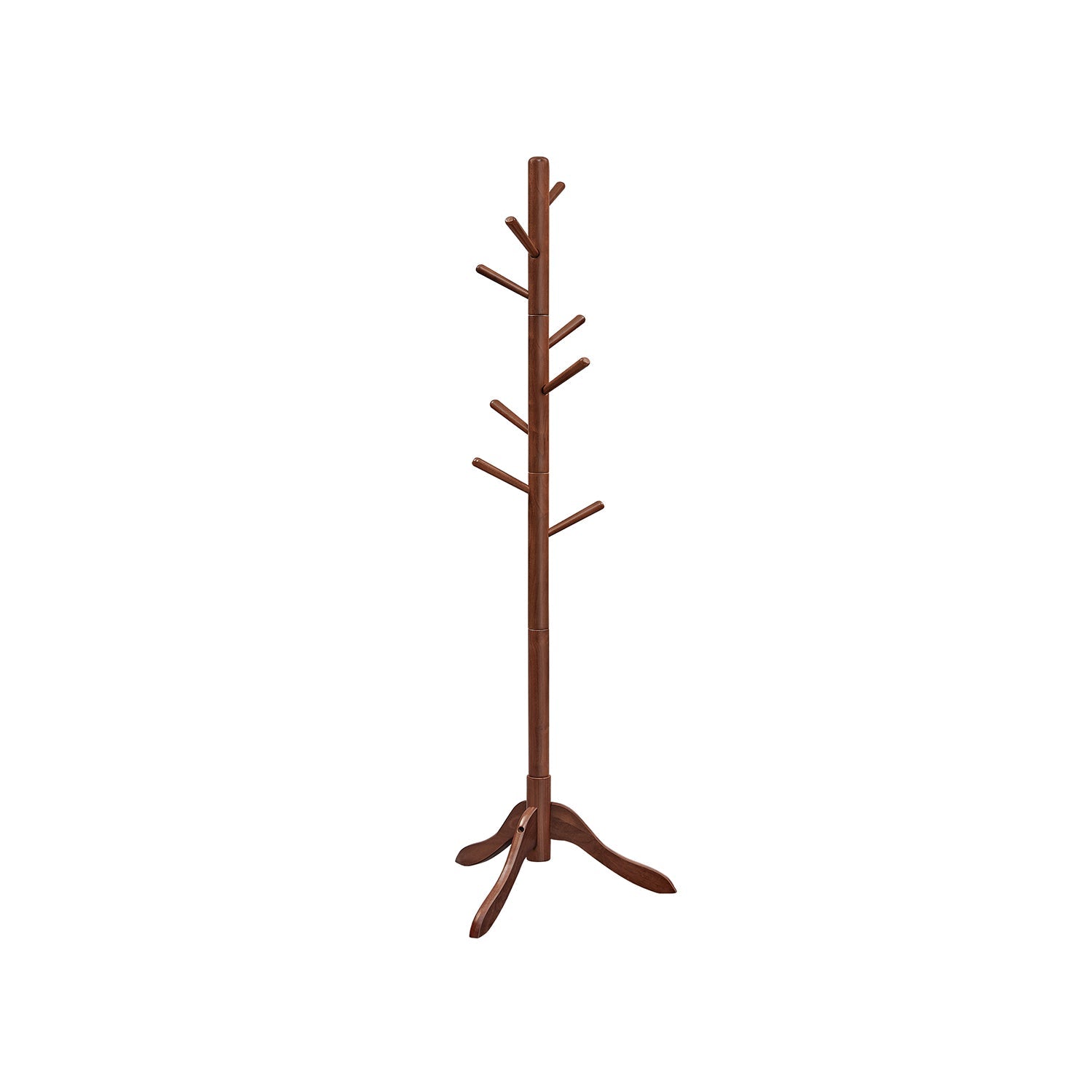 Solid Wood Coat Rack - Freestanding - 8 Hook Design