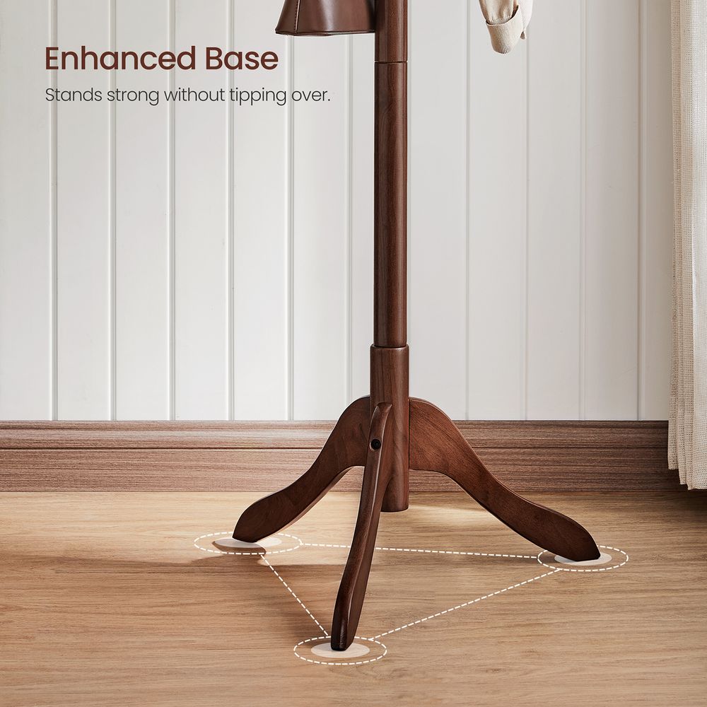 Solid Wood Coat Rack - Freestanding - 8 Hook Design