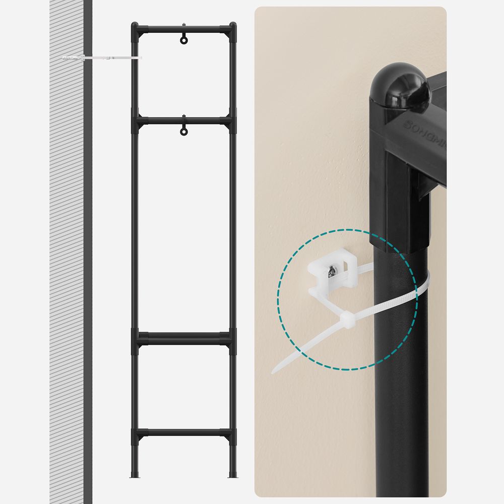Heavy Duty Clothes Rack With Hanging Rails and Shelves Closet Organizer
