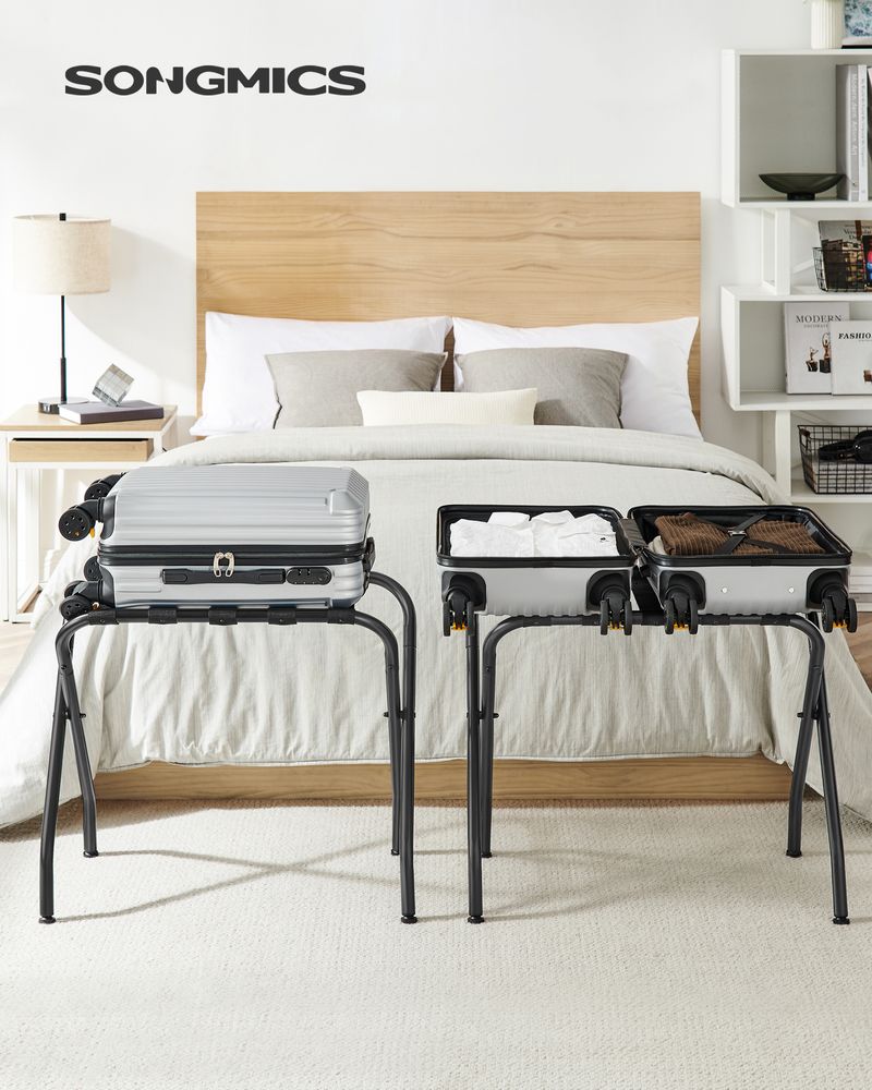 Luggage Racks - Steel Frame Folding - Set Of 2 Guest Room