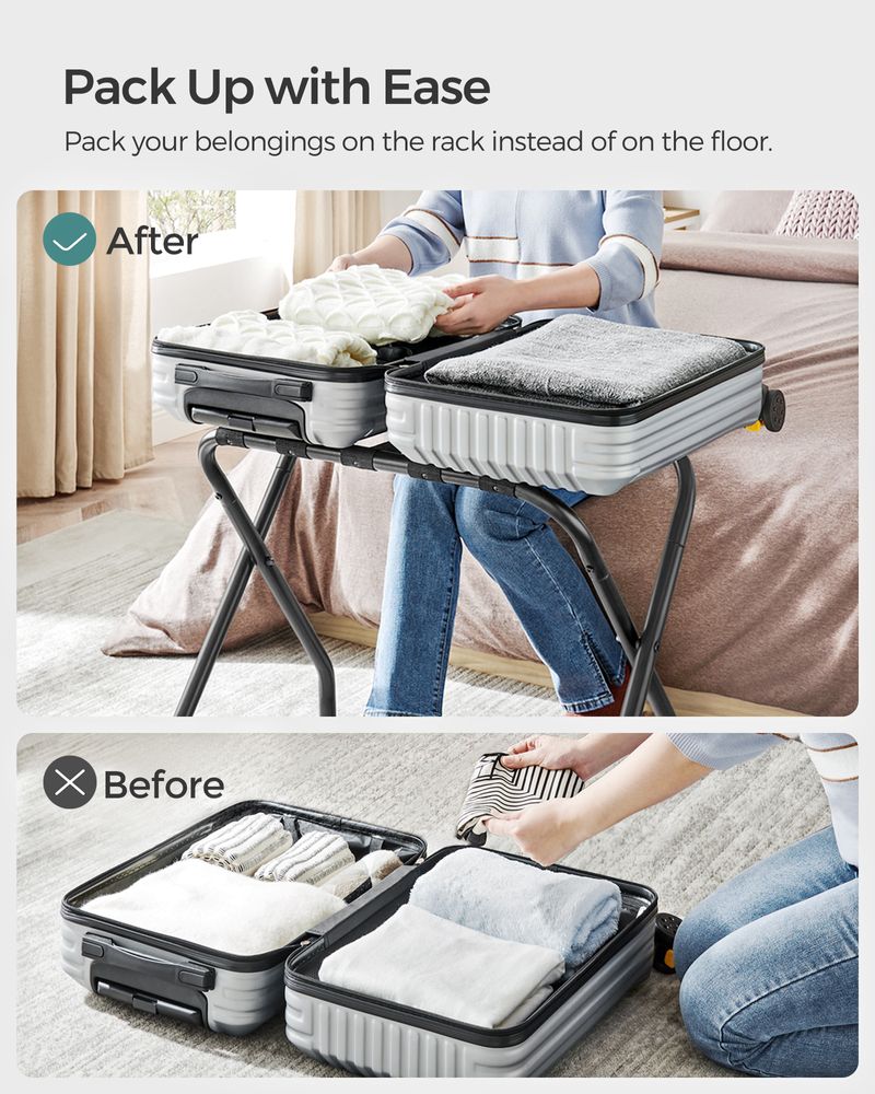 Luggage Racks - Steel Frame Folding - Set Of 2 Guest Room