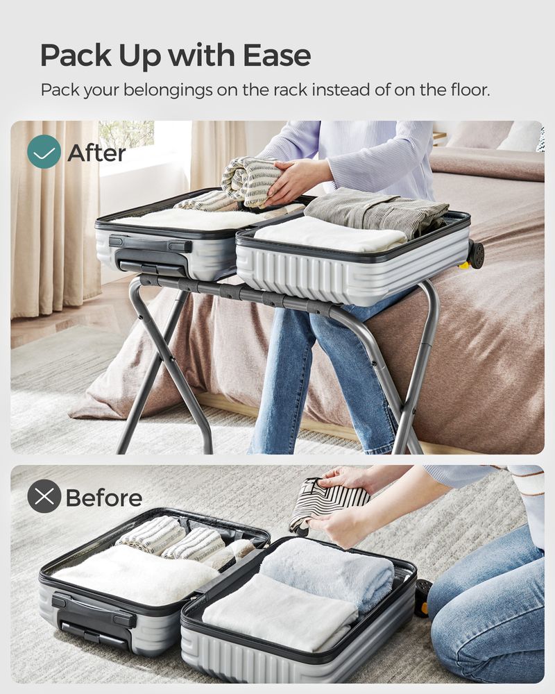 Luggage Racks - Steel Frame Folding - Set Of 2 Guest Room