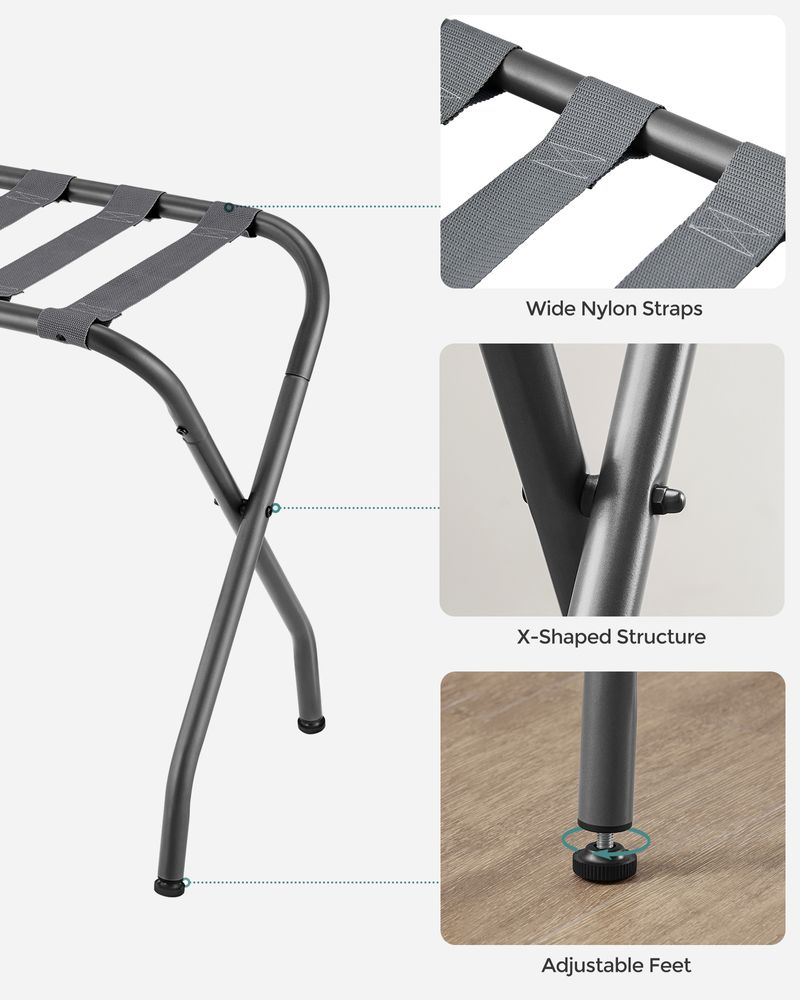 Luggage Racks - Steel Frame Folding - Set Of 2 Guest Room