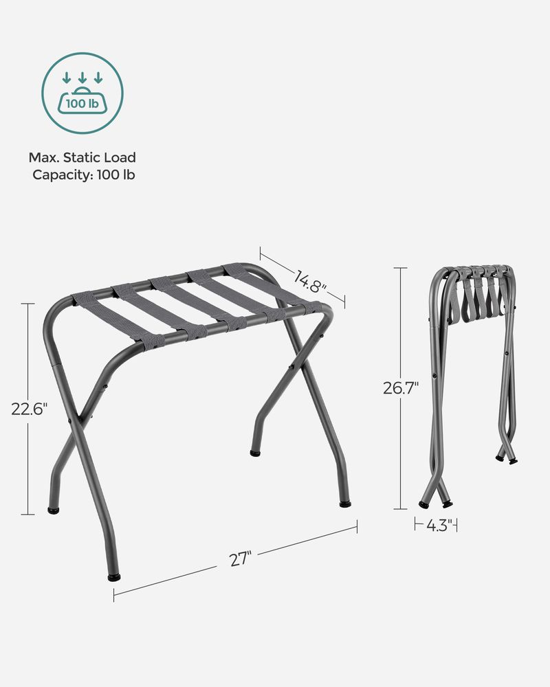 Luggage Racks - Steel Frame Folding - Set Of 2 Guest Room