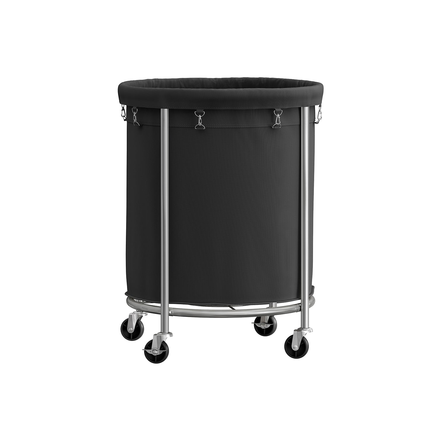 Laundry Basket - Round Rolling Hamper - With Wheels