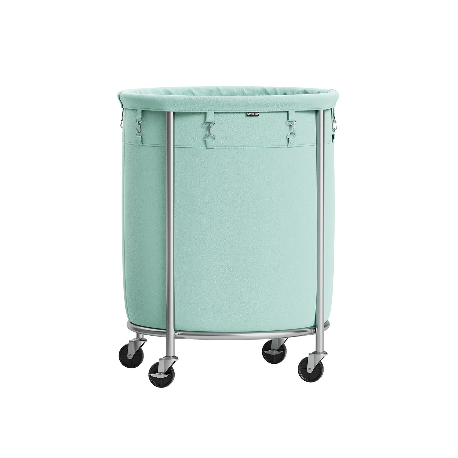 Laundry Basket - Round Rolling Hamper - With Wheels