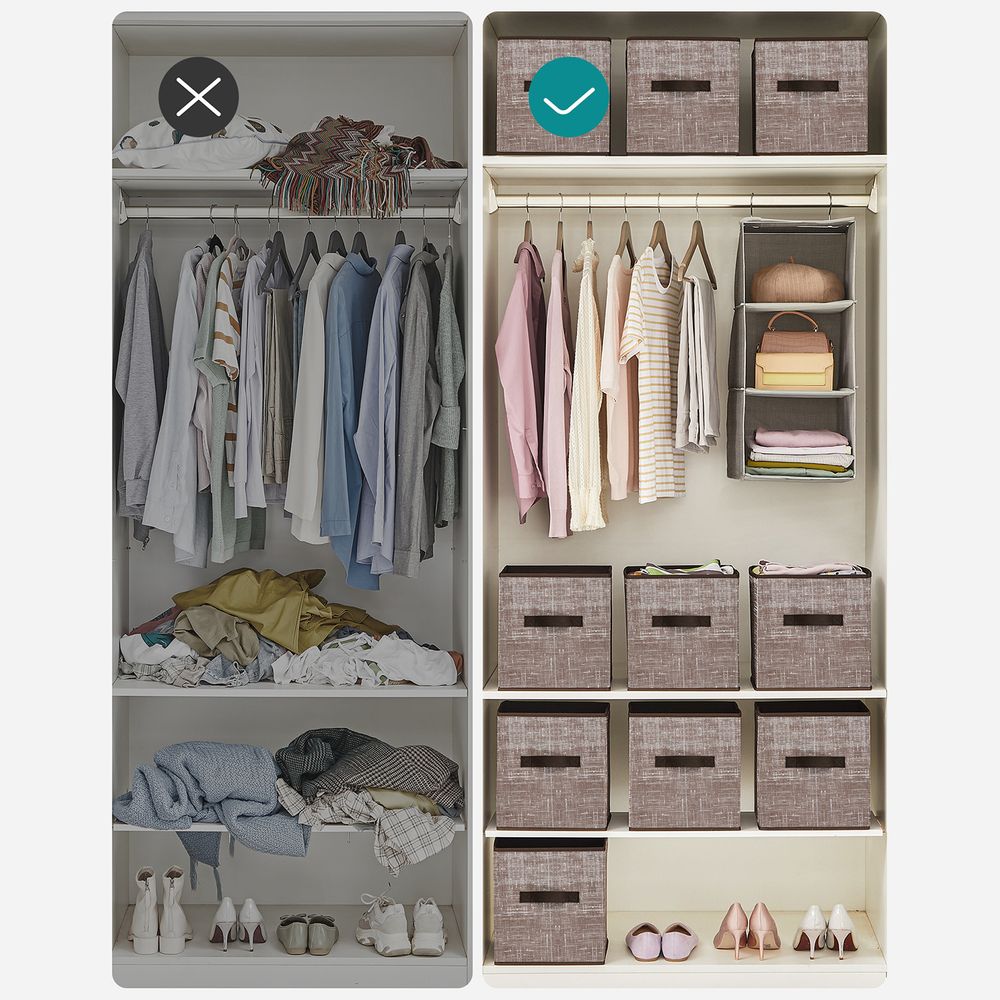 Storage Cubes - Non Woven Fabric - Double Handles - Set Of 6