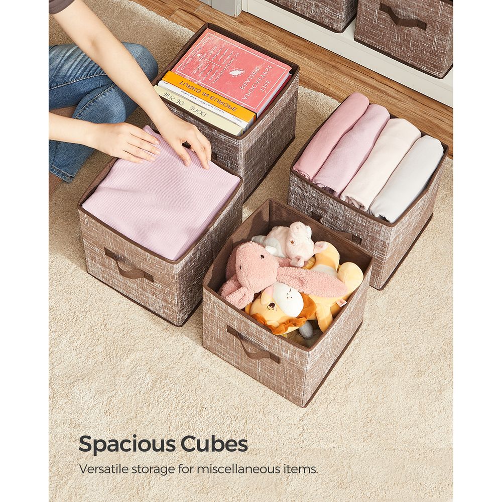 Storage Cubes - Non Woven Fabric - Double Handles - Set Of 6