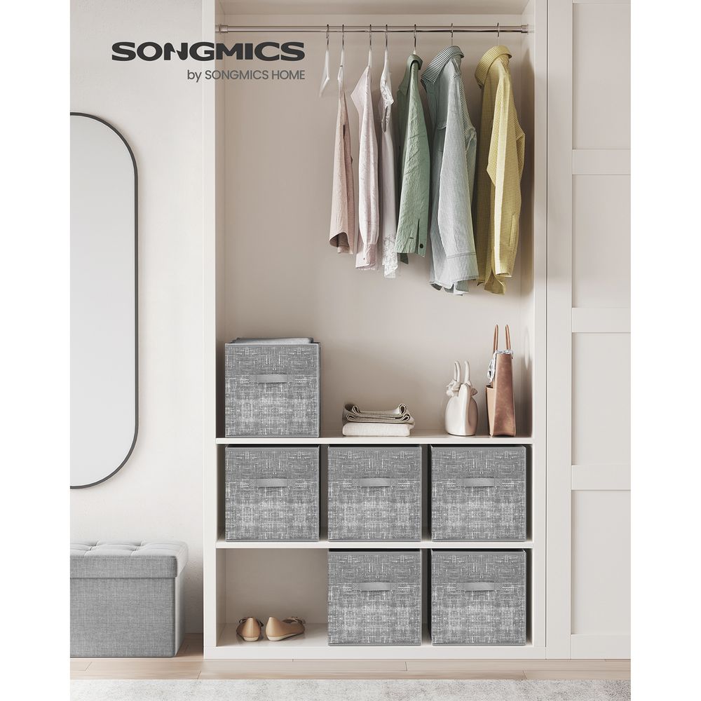 Storage Cubes - Non Woven Fabric - Double Handles - Set Of 6