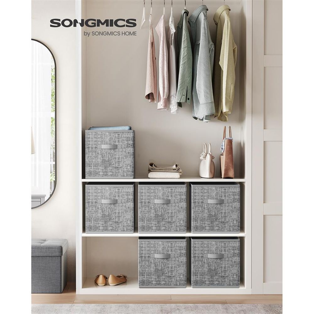 Storage Cubes - Non Woven Fabric - Double Handles - Set Of 6