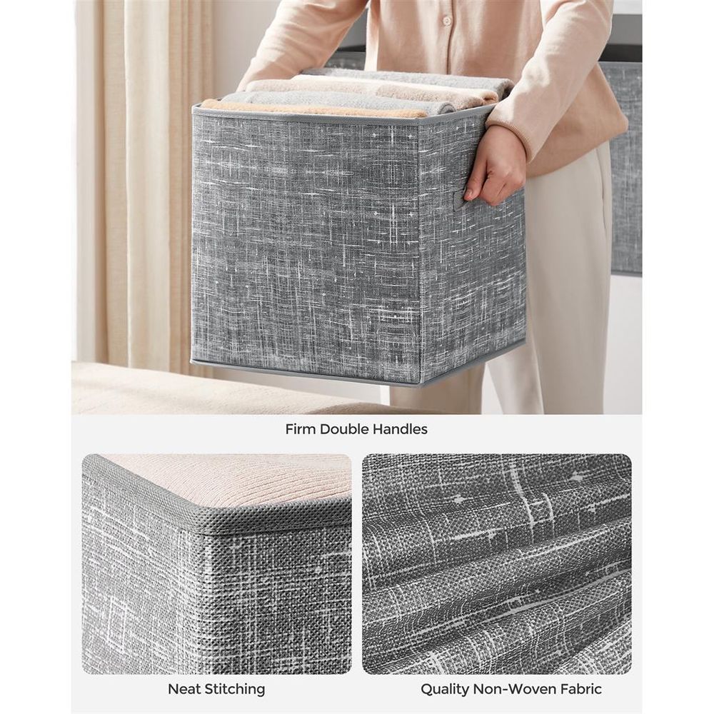 Storage Cubes - Non Woven Fabric - Double Handles - Set Of 6