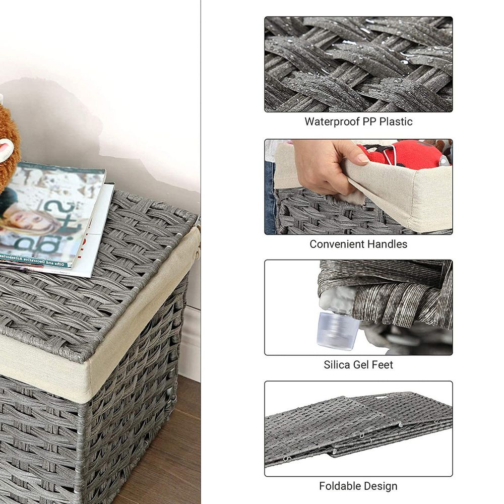 Storage Basket With Lid - 42.3 Gallon 160L - Large Capacity