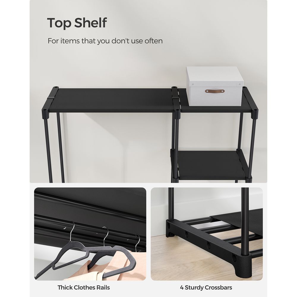 Freestanding Closet Organizer With Shelves and Hanging Rods