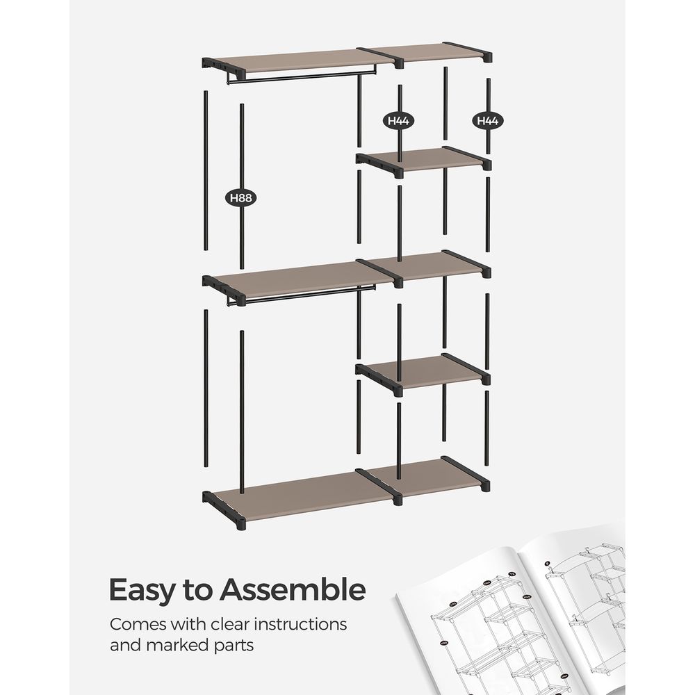 Freestanding Closet Organizer - Shelves And Hanging Rods