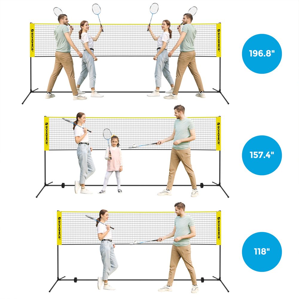Badminton Net Portable Adjustable Height Net With Carry Bag